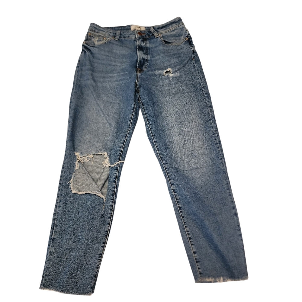 New Look Tori Mom Distressed Crop Jeans
